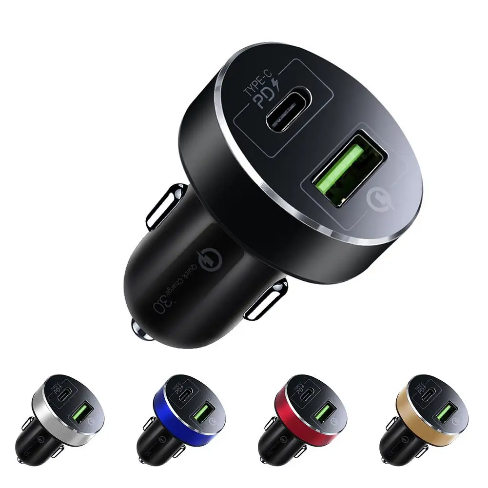 

2019 Newest PD Car Charger Dual Port PD+QC 3.0 Mobile Phone Lightning Fast Charging Multifunction 36W High Power