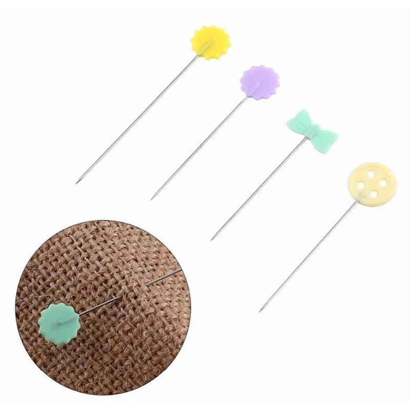 

New Sewing Accessories Patchwork Pins Round Bow Flower Butterfly Pin Sewing Pin with Box 100Pcs
