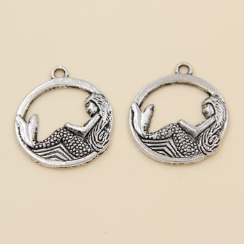 

Wholesale 20pcs Tibetan Silver Animals Mermaid Charms Pendants 23x26mm