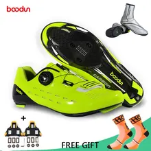 Boodun, профессиональная велосипедная обувь из углеродного волокна, Мужская обувь для гонок, шоссейного велосипеда, Ультралегкая дышащая обувь, самоблокирующиеся велосипедные кроссовки