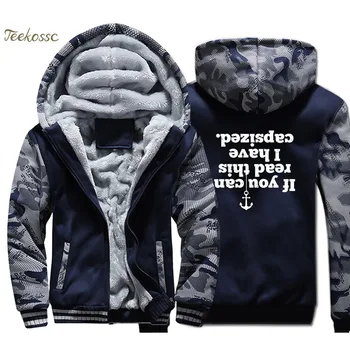 

If You Can Read This I Have Capsized Jacket Funny Hoodie Men Upside Down Hooded Sweatshirt Coat Winter Thick Fleece Streetwear