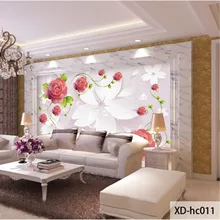 Пользовательские 3D стереоскопический печати DIY Ткань и текстильные обои для стен тканью матовый шелк для Постельные принадлежности Гостиная цветы рабочего