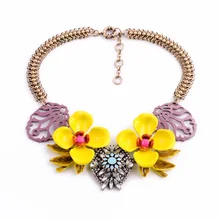 Accessories Friendly Major Suit Hot Jewelry Shining Christening Yellow Big Flower Necklace