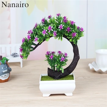 

1pc 5 Color Artificial Flowers Emulate Bonsai Simulation Decorative Fake Green Pot plastic Plants Tree Ornaments Home Decor