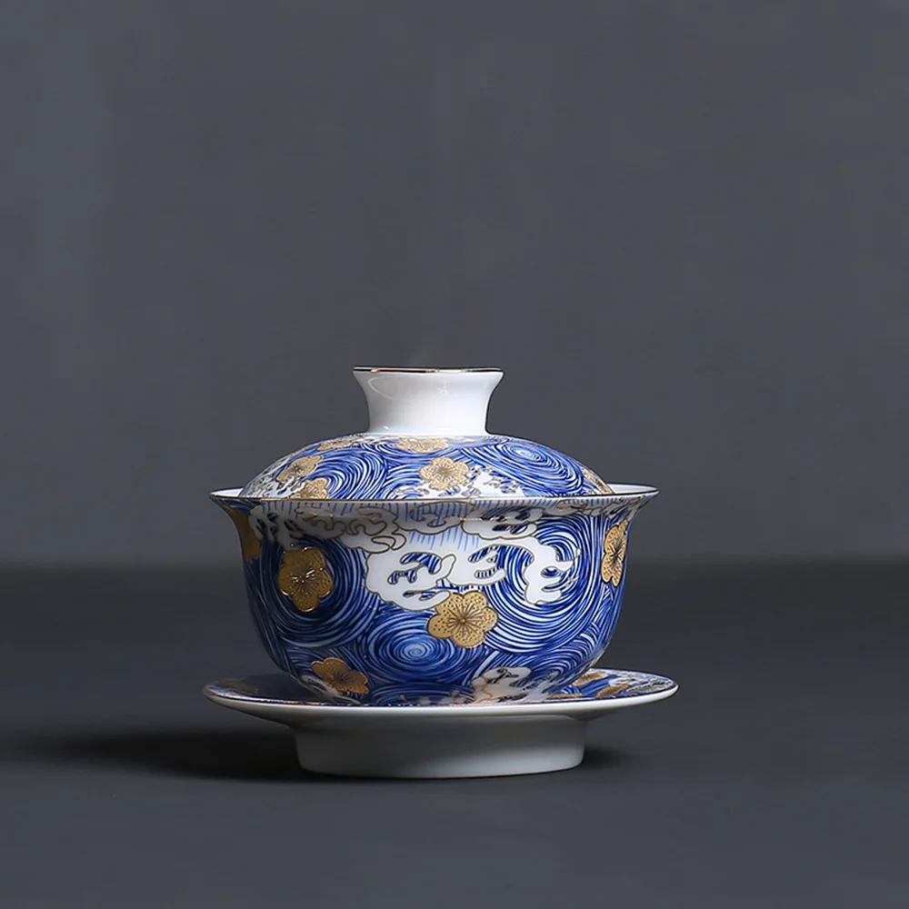 &quotЗвездная ночь&quot Цвет эмаль Gaiwan расписанную Керамика Чай супница кунг фу набор