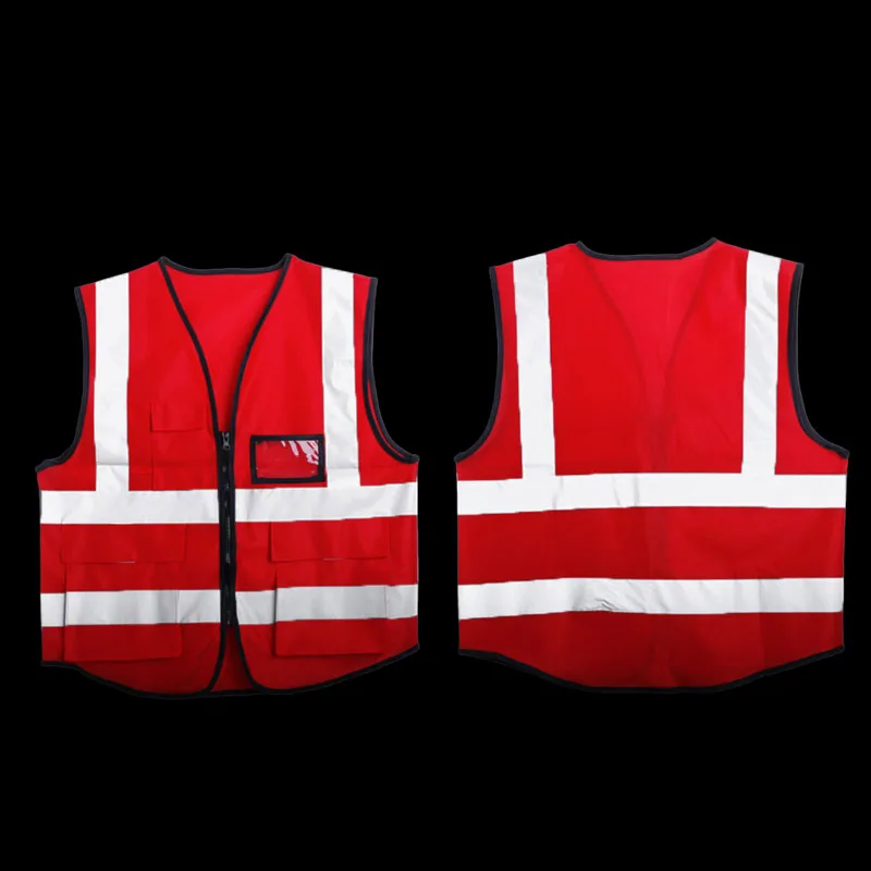 Multicolor Hi-Vis Safety Vest Reflective Jacket Security Waistcoat 5 Pockets