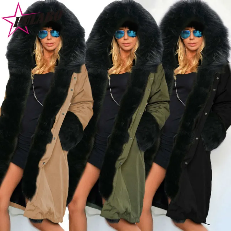 Fashion Winter Warm Coat Hooded Parkas with Faux Fur Collar Camouflage Coats Long Sleeve Warm 2017 Ladies Jackets Plus Size 3XL