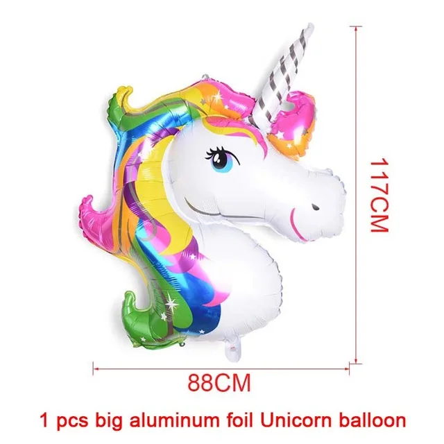 1pcs/lot Giant Unicorn Balloon Purple Colorful Rainbow Fantasy Horse Party Girls Ballons Birthday Party Animals Foil Balloon Pet - Цвет: Big Size