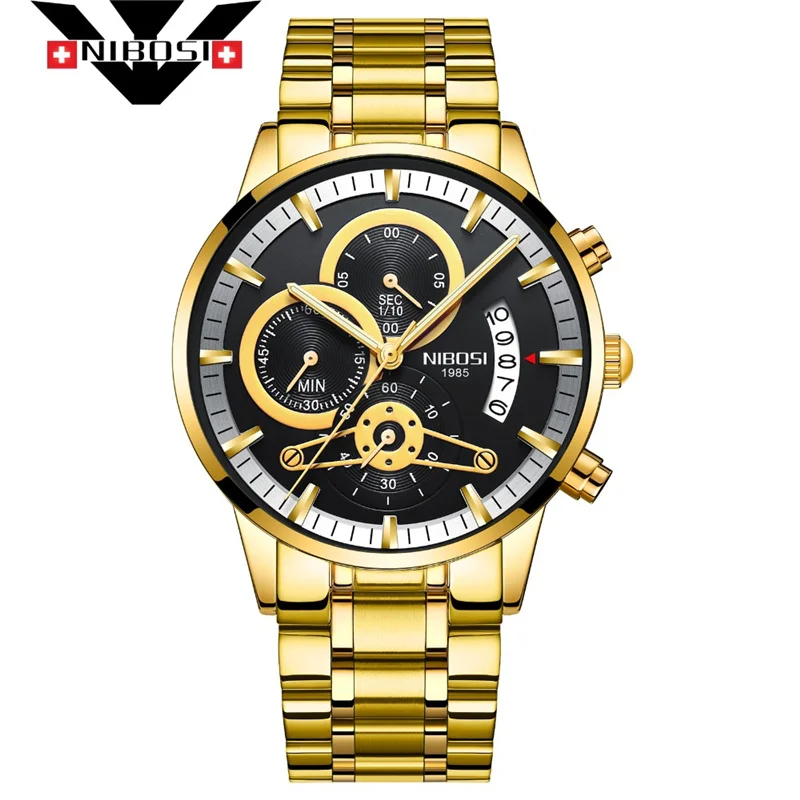 Kaufen NIBOSI Männer Uhren Luxus Top Marke Männlichen Chronograph Uhr Military Armee Wasserdicht Quarz Armbanduhr Relogio Masculino