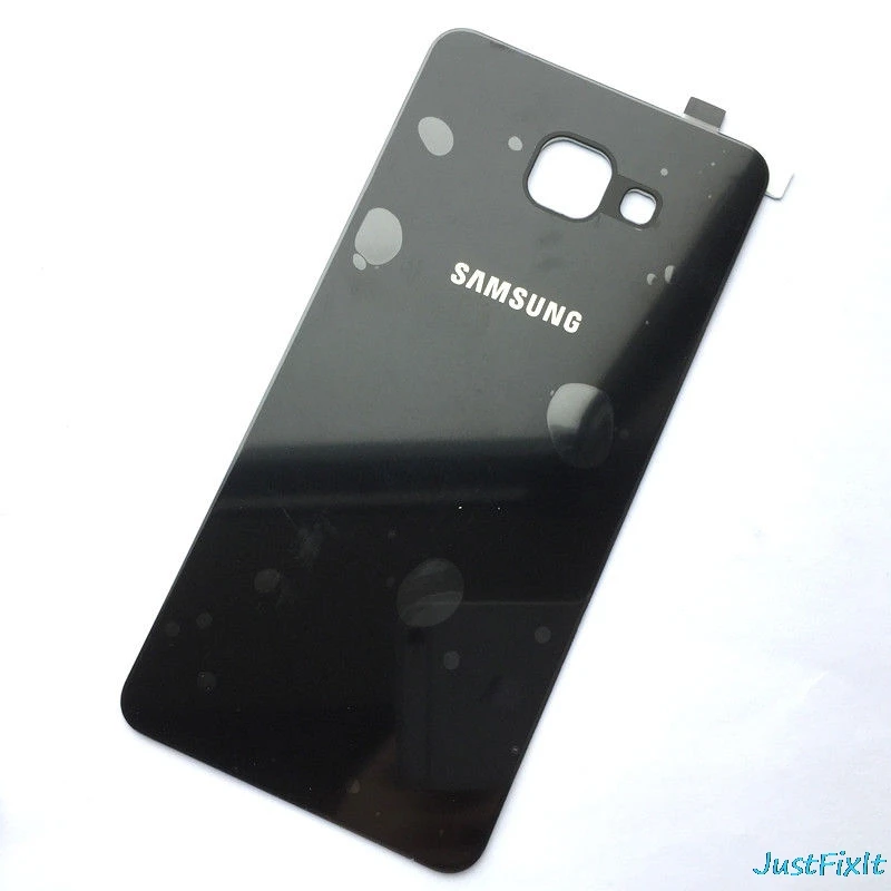 Задняя крышка на батарейках для samsung Galaxy A3 A5 A7 A310 A510 A710 чехол на батарейках клейкая наклейка - Цвет: Черный