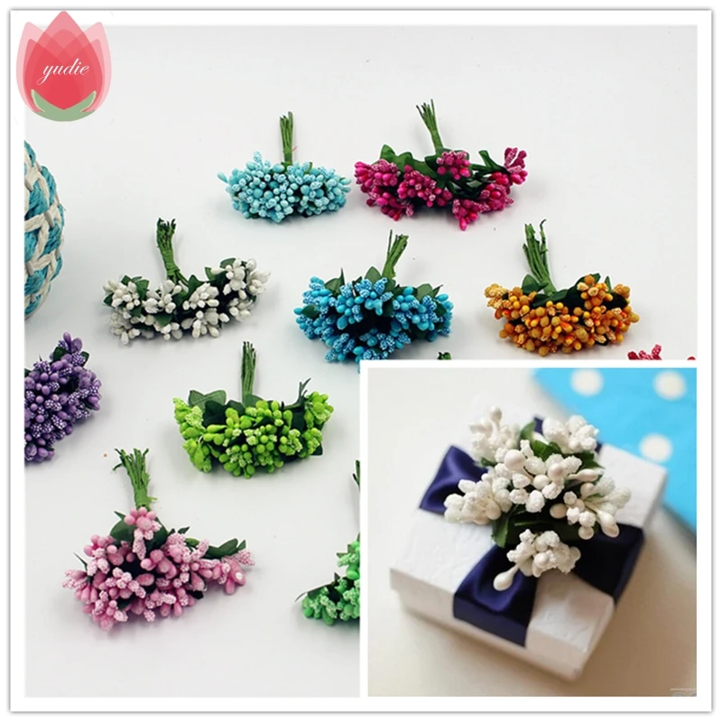 400 Stk 1.5mm Mini Staubblatt Handmade Künstliche Blumen für Hochzeitsparty