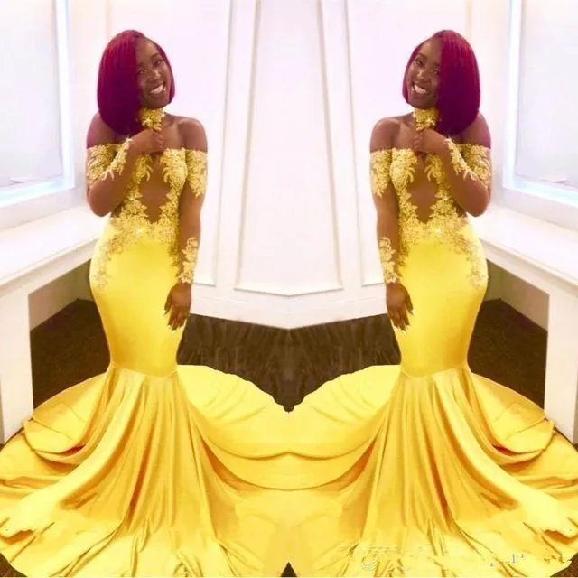 yellow 2019 prom dresses