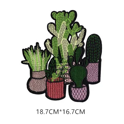 1pcs Mix Cactus Patch for Clothing Iron on Embroidered Sew Applique Cute Patch Fabric Badge Garment DIY Apparel Accessories 121 - Цвет: ZK03B