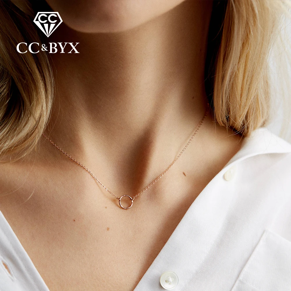 

CC Stainless Steel Chain Necklace For Women Korean Style Women Choker Layered Pendant Silver Gold Color Necklace Fashion Jewelry