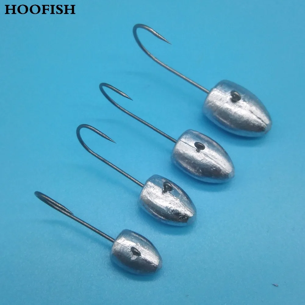 

HOOFISH 20PCS/LOT Lead jig hook 3g/5g/7g/10g Fishing Hook Soft Lure Jigging Hooks hard lure fishing tackle