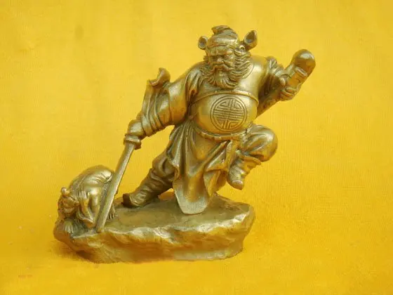 

Chinese Exorcist Zhong Kui Bronze Statue Figurine 4"H