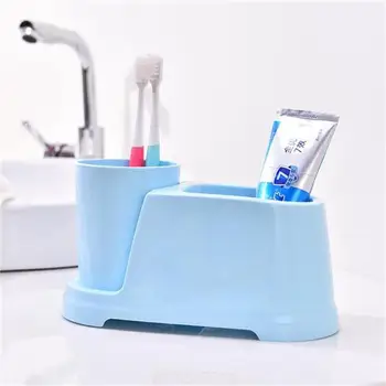 

Bathroom Accessories Plastic Toothbrush Holder Toothpaste Holder Stand Toothpaste Storage Rack Shaver Tooth Brush Organizer