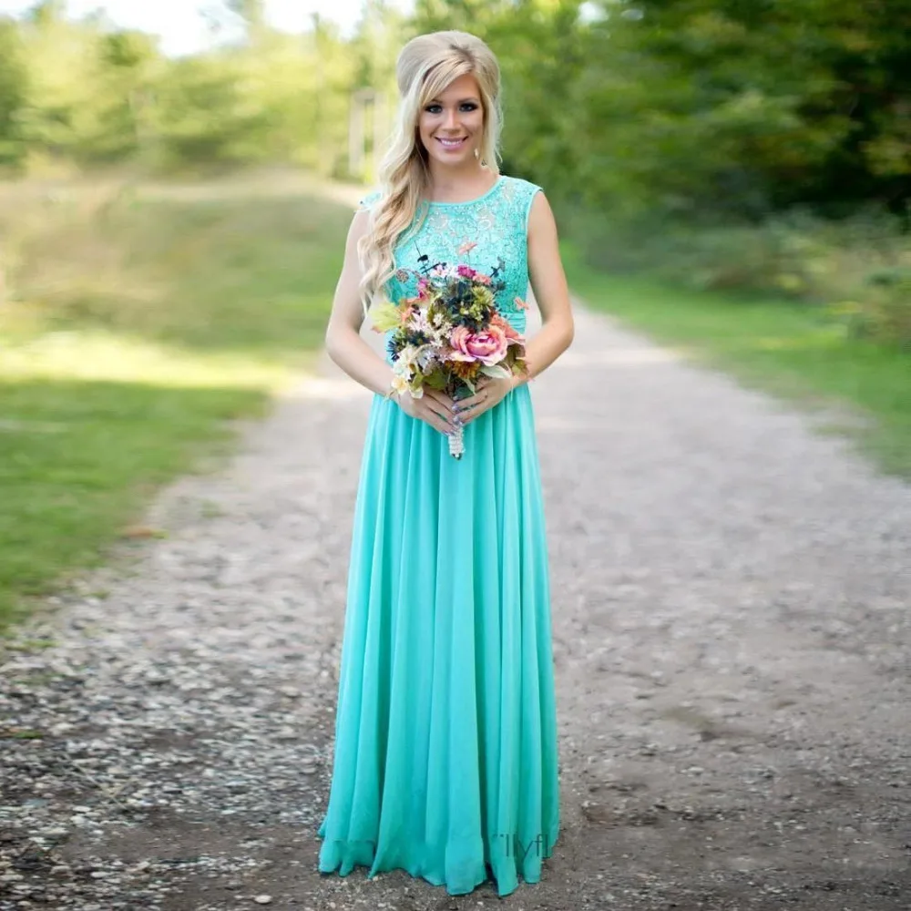 Aqua Blue Bridesmaid Dresses Sequins Chiffon Summer ...