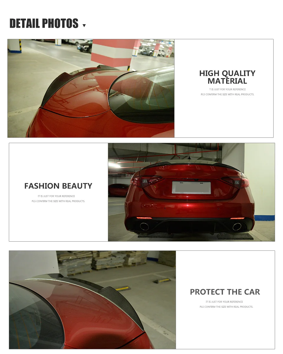 Углеродного волокна/FRP задний автомобильный спойлер крыло багажника губы для Alfa Romeo Giulia спойлер СЕДАН
