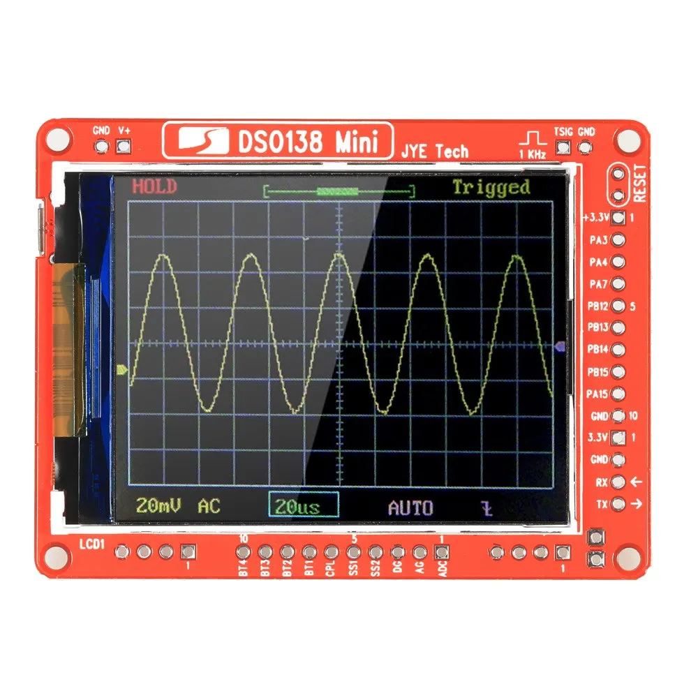 

JYE Tech 1MSa/s 0-200KHz DSO138 Mini Digital Oscilloscope DIY Kit SMD Parts logic analyzer Pre-soldered Electronic Learning Set