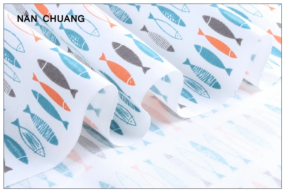 Nanchuang 5 шт./лот рыбы серии хлопчатобумажной ткани Лоскутная Ткань для собственноручных изделий Рукоделие материалы для младенцев и детей 20x25 см