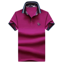 Летняя 3D рубашка поло с вышивкой, мужская повседневная рубашка с коротким рукавом, приталенная Мужская рубашка поло, мужские рубашки поло, 8 цветов, 1713