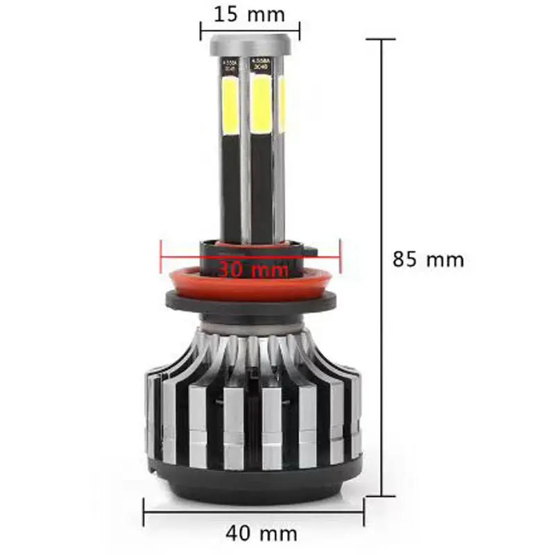 60 Вт 12000LM 6-боковые H7 светодиодный H4 H11 COB Противотуманные фары 9005/HB3 9006/HB4 9012 9004 9007 H13 H1 H3 880/H27 6000K 8000K 3000K светодиодные фары