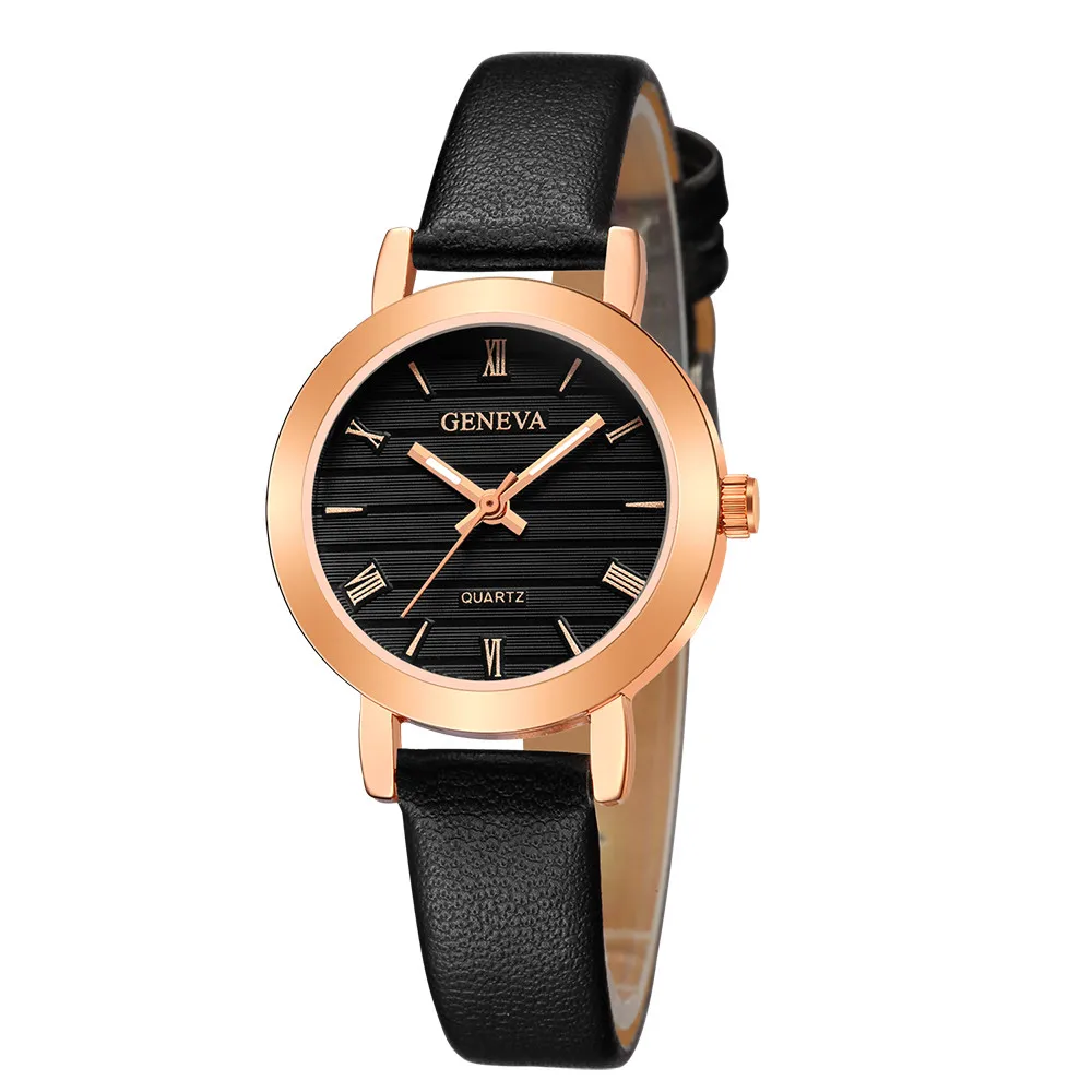 

Watches New Style GENEVA Women Watches Leather Ladies Small Dial Clock Watch Women Quartz WristWatch Reloj Mujer Montre Femme *A