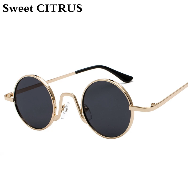 

Sweet CITRUS 2019 Vintage Round Small Mirror Sunglasses Women Men Clear Sun Glasses For Male Femle Fashion Metal Goggle Lunette
