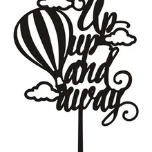 100 шт/партия креативный "вверх и вдали" воздушный шар дизайн акриловый для свадебного торта Топпер украшения для торта для вечеринки