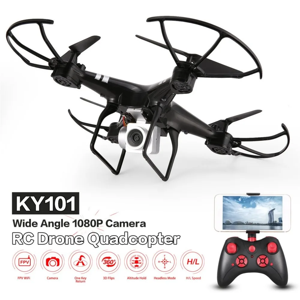 

KY101S WiFi FPV Wide Angle 1080P Camera Selfie RC Drone Altitude Hold Headless Mode 3D Flips One Key Return Quadcopter 18Mins