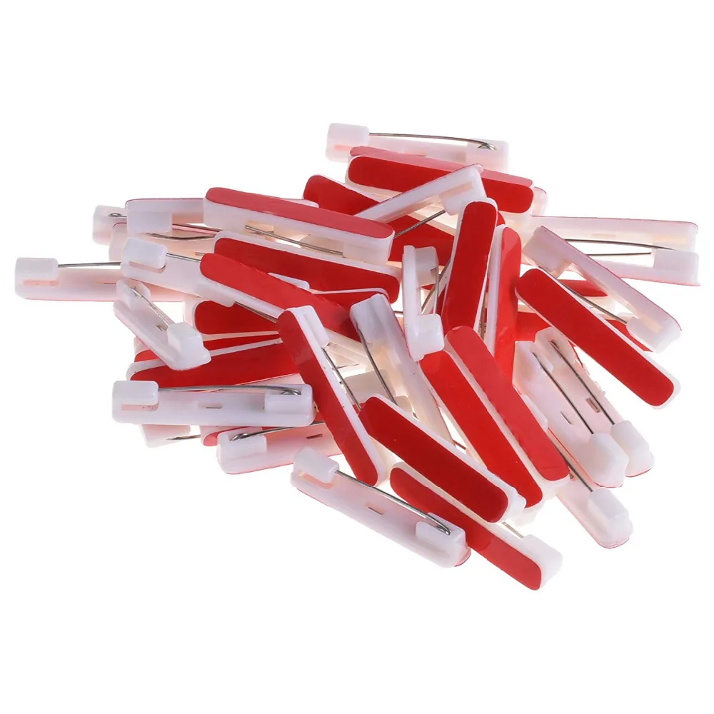 

XRHYY 10 Pcs White Self-adhesive Bar Safety Pins for ID Badge Crafting Adhesive Badge Crafting Pins Nametags Ribbons Tags