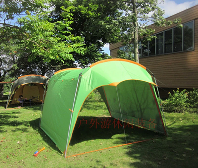 

Ultralarge outdoor waterproof windproof family party use camping tent large gazebo sun shelter