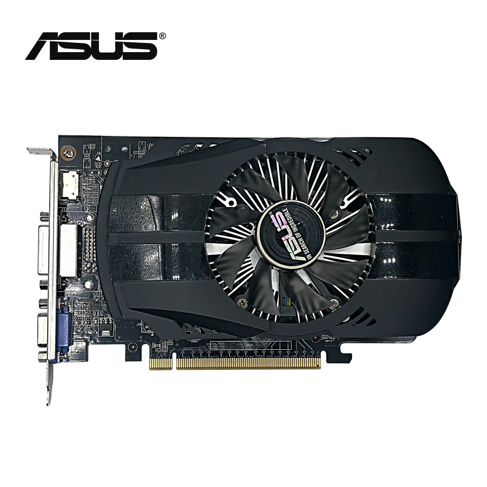 Используется, 2 шт./лот ASUS GTX 750 1G DDR5 128 бит HD видеокарта, Протестировано хорошо