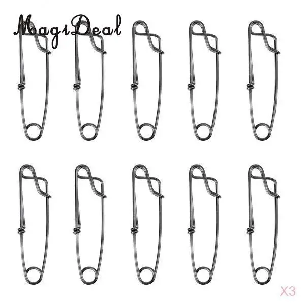 MagiDeal 30x Stainless Steel Long Line Longline Clip for Fishing Snapper Tool 60mm for for long line fishing sharking crabbing