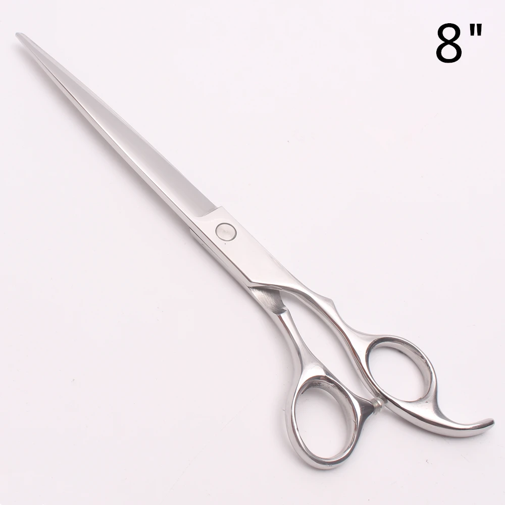 

C1006 8Inch 22cm Customized Logo Silver Professional Animal Hair Scissors Cats Dogs Grooming Shears Cutting Scissors Style Tools