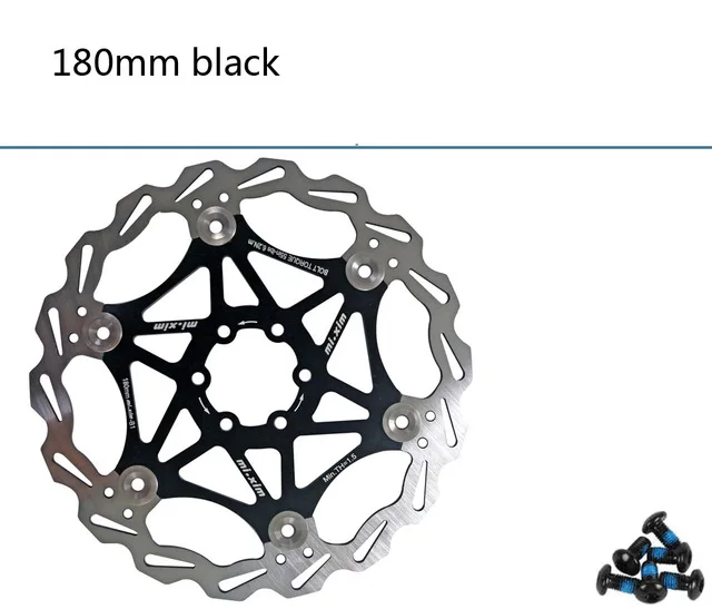 black 180mm Mi. Xim MTB горный велосипед поплавок вращающийся диск тормозные диски 160/180/203 мм B1 красный/синий/черный/золото для горного велосипеда дисковый тормоз - Цвет: black 180mm