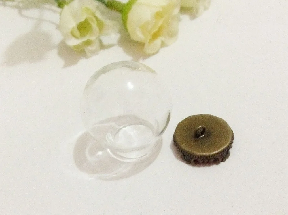 

Free shipping!GGP0004 25mm Glass Globe opening 15mm + bronze button pendant base
