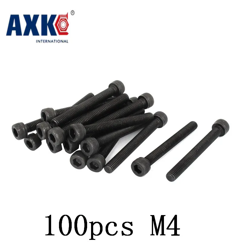 Axk 100pcs M4x16 Mm M4*16 Mm Flat Head Countersunk Head Black Grade 8.8