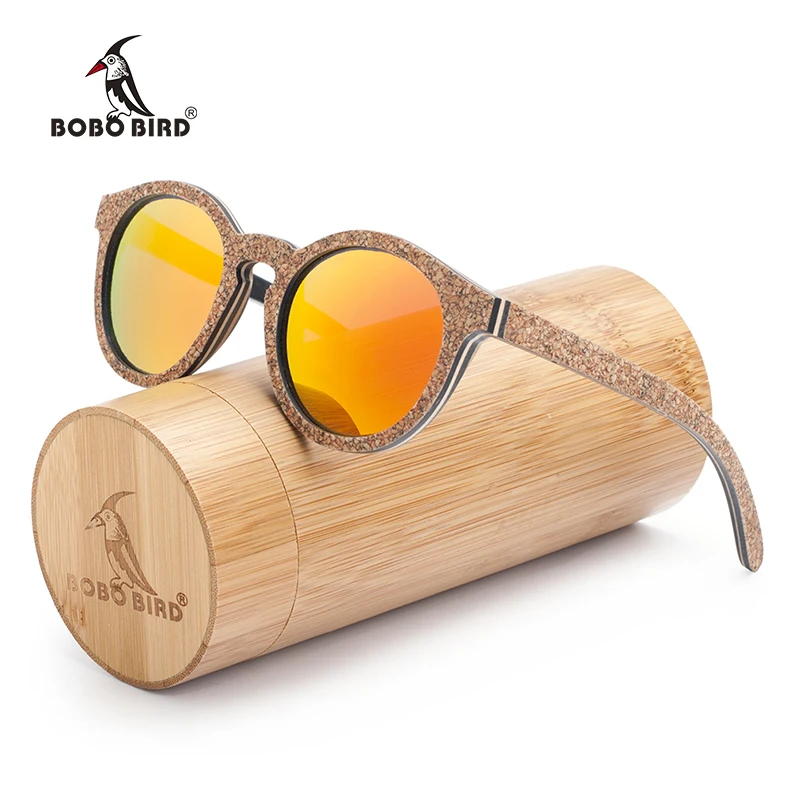 Женские солнцезащитные очки BOBO BIRD оригинальные деревянные с поляризационными