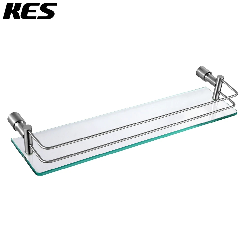 KES Bathroom Tempered Glass Shelf Wall Mount, Brushed ...