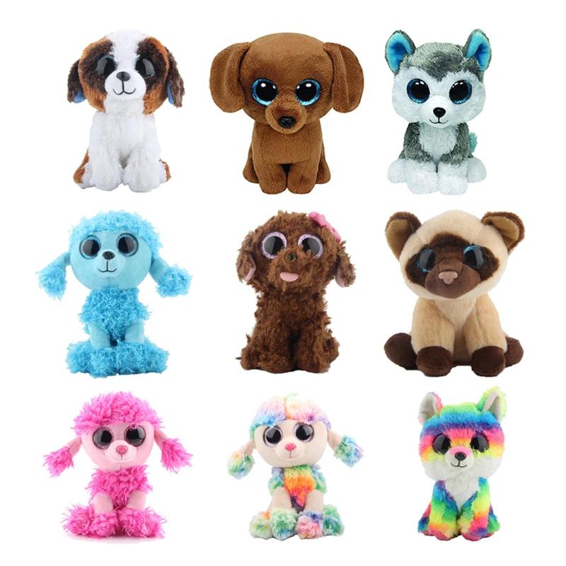 

Ty Beanie Boos Multi Dog Plush Doll Toys for Girl Husky Poodle 6" 15cm