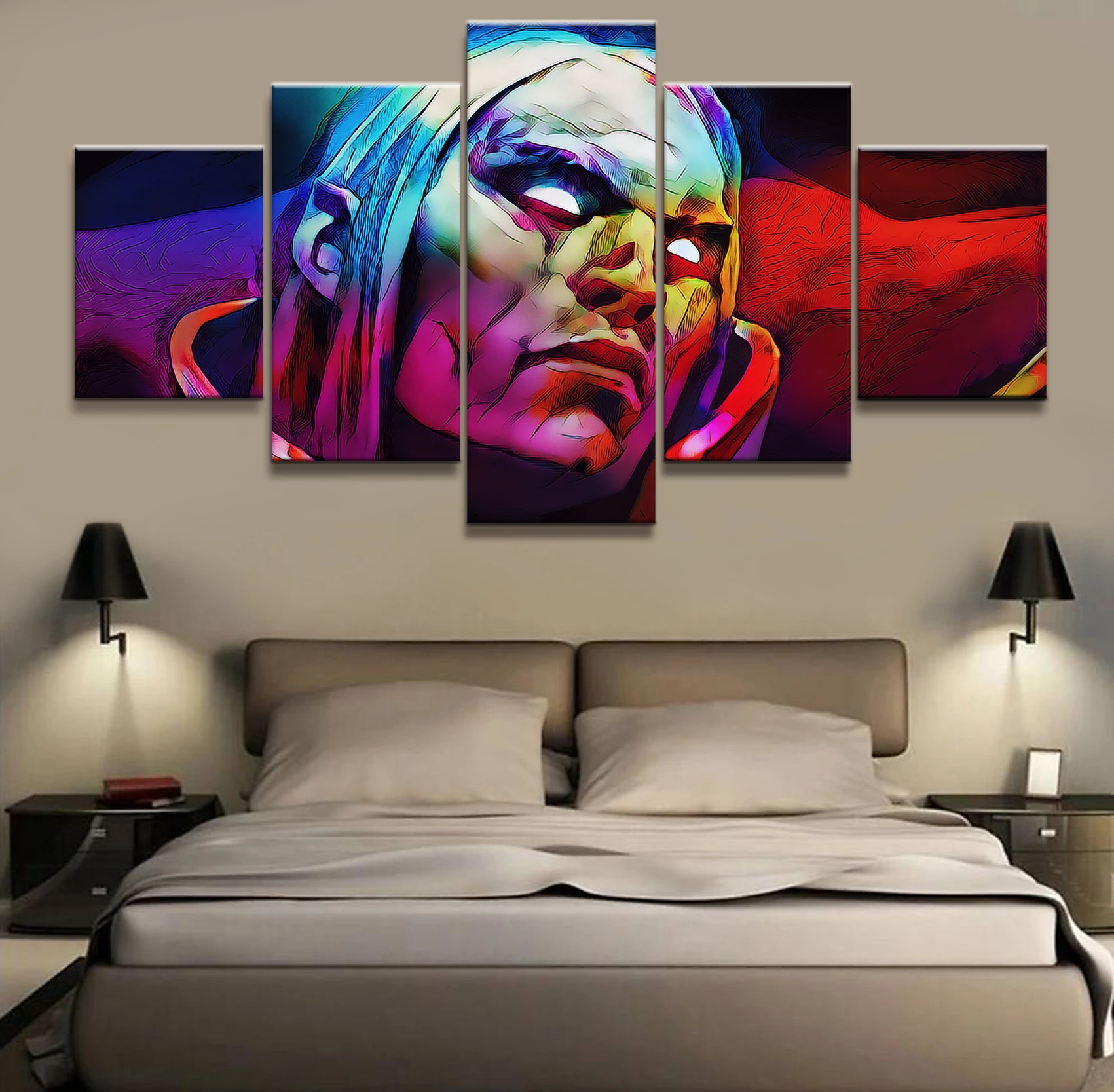  5 Piece HD Picture DOTA 2 Game Poster Wall Sticker Paintings Artwork Canvas Art for Home Decor Wall