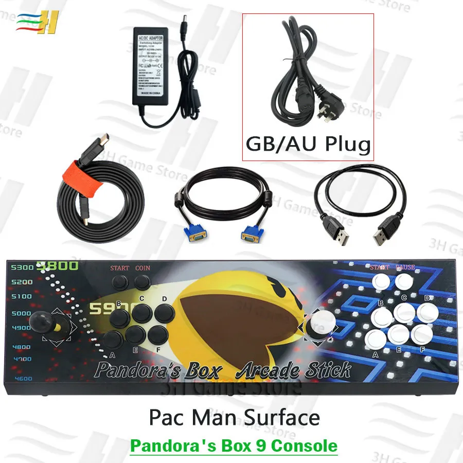 PB9 pacman GB plug Pandora box 9 1500 В 1 Консоль 2 игрока аркадная игра кнопка джойстик аркадный комплект usb джойстик для ПК ТВ подключи и играй pacman - Цвет: PB9 pacman GB plug