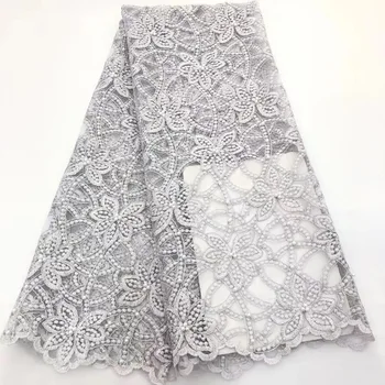 

High Quality Nigerian Lace Fabrics 2019 African French Net Lace Fabric Tulle Mesh Fabric For Party peach pink grey purple orange