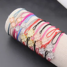 Hemistone Томас Красочные Клевер Текстильные женские браслеты в коллекции Little Secrets Регулируемая длина 15-25 см TS BX11