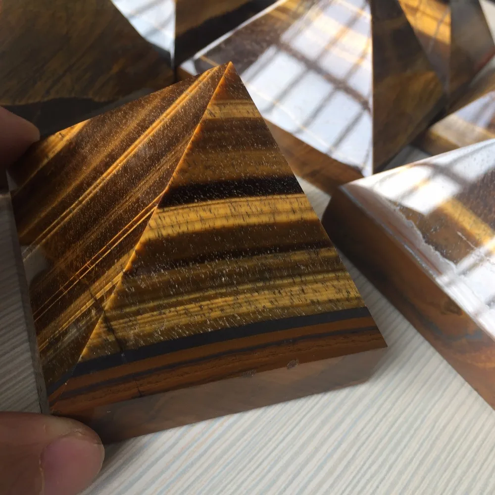 BG0002(70*70*60 мм) натуральный тигровый глаз Кристалл Пирамида полированный Исцеление Пирамида рейки минералы кварцевые кристаллы камень для продажи