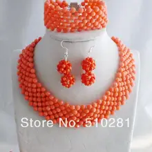 Модный стиль! Красивый Африканский Свадебный Коралловые украшения набор LK-864