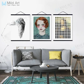 

Modern Abstract Circle Eiffel Tower Wing Girls Wooden Framed Posters Living Room Decor Wall Art Pictures Canvas Paintings Scroll