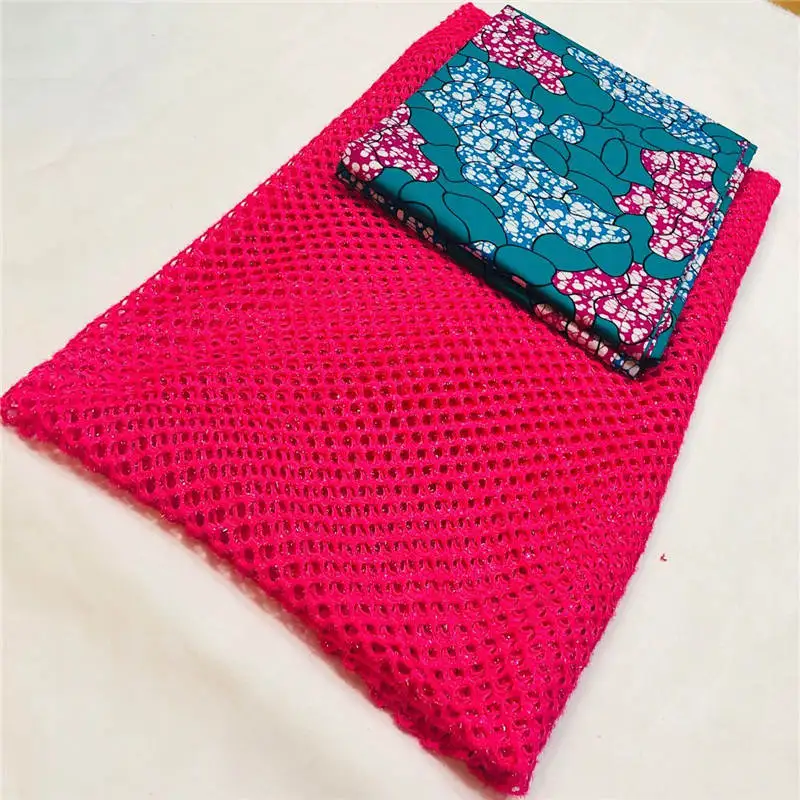

DF!Ankara lace fabric 2019 new design African lace Fabric/ high quality Wax with embroidered tulle lace ! L32203